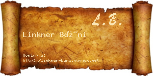 Linkner Béni névjegykártya